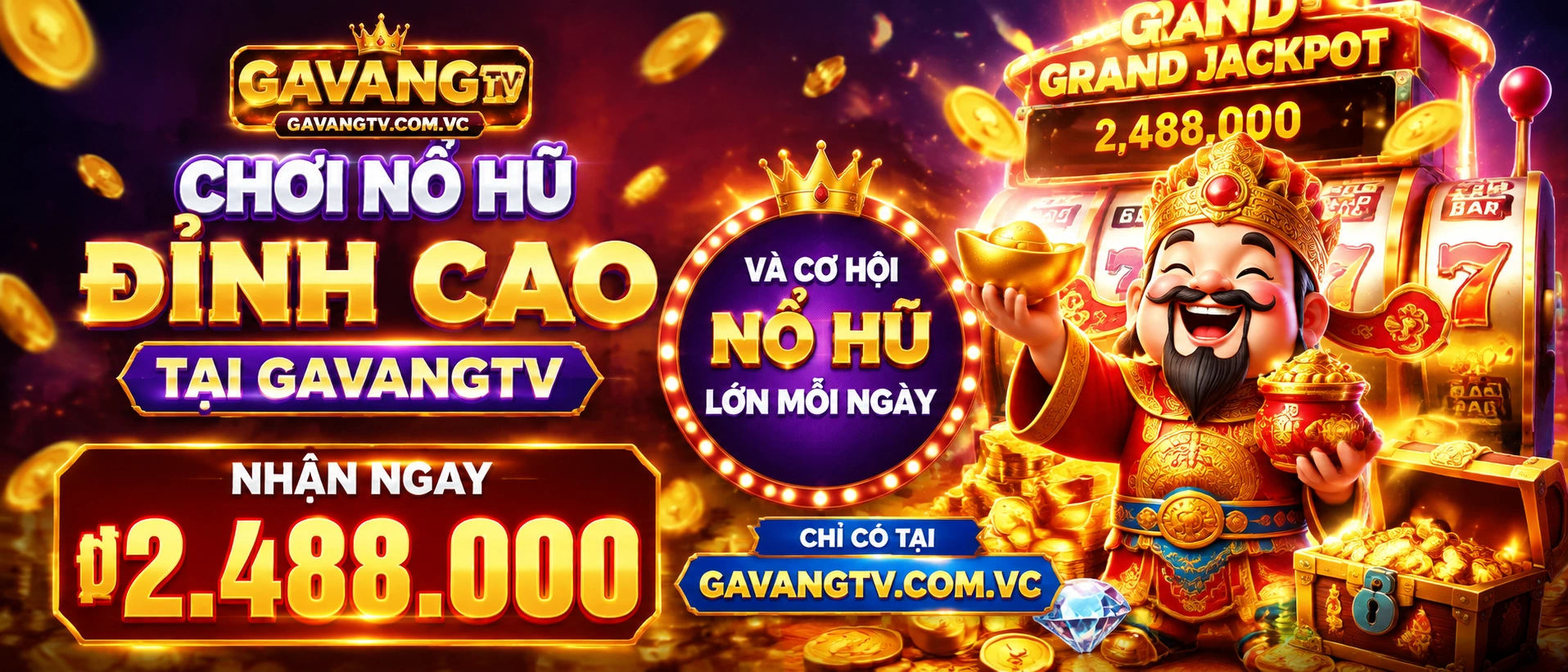 Giao diện Nổ Hũ gavangtv với nhiều lựa chọn slot